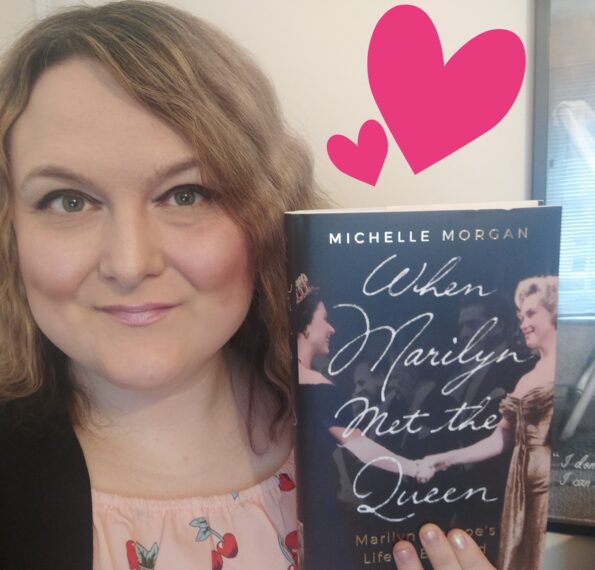 'Marilyn Remembered's very own Lorraine with her copy of When Marilyn Met The Queen